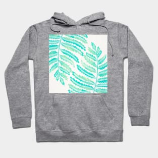 fern leaf turquoise Hoodie